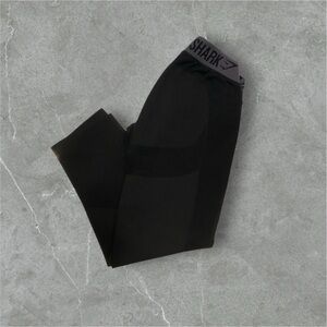 Gymshark Charcoal and Black Logo Leggings